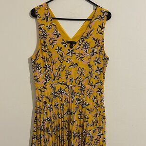 Yellow Floral Print Banana Republic Dress
